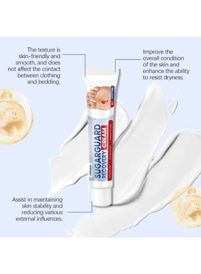 SOUTH MOON كريم استعادة العناية بالقدم لمرضى السكري من سكر غارد، فعال للبشرة الجافة، تشققات الكعب وتخفيف الحكة، تركيبة يومية لطيفة تدعم الدورة الدموية وراحة القدم طويلة الأمد، 20 جرام - Image 4